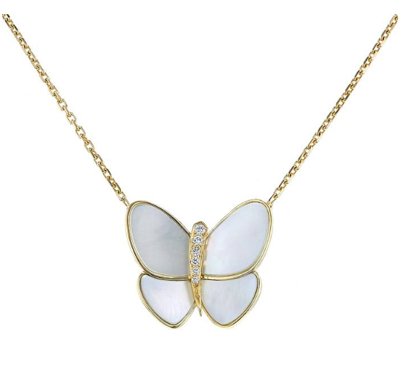 [Grace Jewelry]BUTTERFLY GOLD MOP DIAMOND NECKLACE