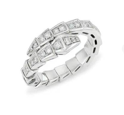 [Grace Jewelry]SERPENTI RING SILVER DIAMOND PAVED 4MM