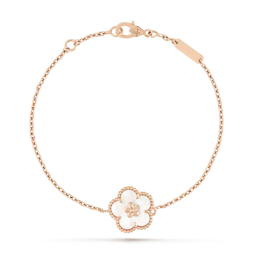 [Grace Jewelry]LUCKY WHITE MOP PLUM BLOSSOM  BRACELET