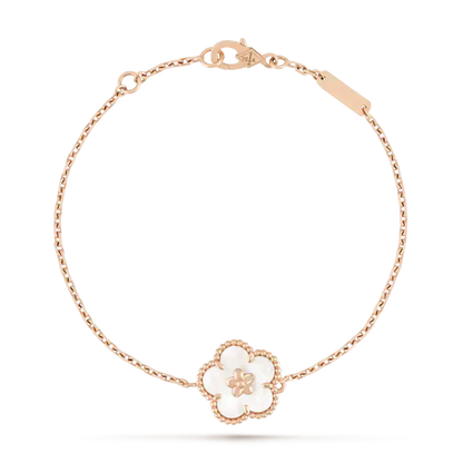 [Grace Jewelry]LUCKY WHITE MOP PLUM BLOSSOM  BRACELET