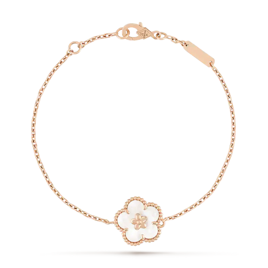 [Grace Jewelry]LUCKY WHITE MOP PLUM BLOSSOM  BRACELET