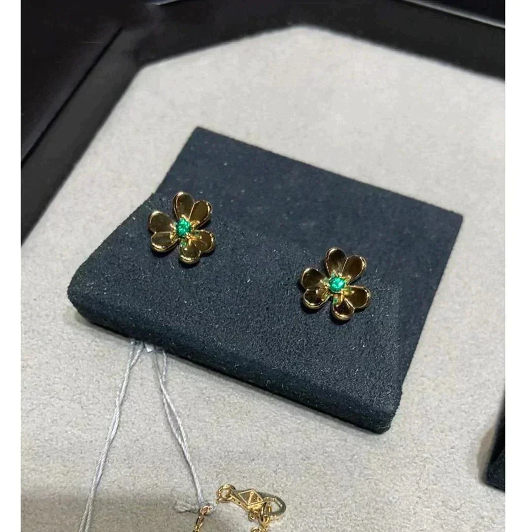 [Grace Jewelry]FRIVOLE  FLOWER MALACHITE EARRINGS