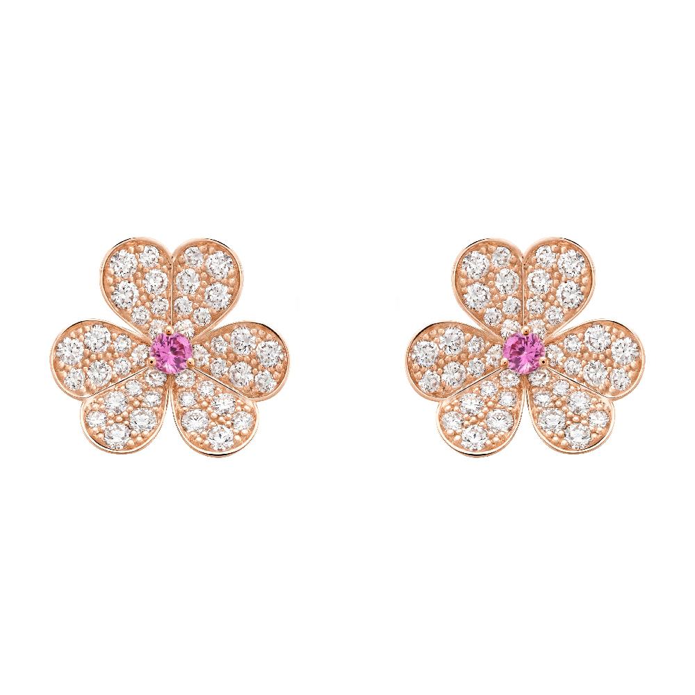 [Grace Jewelry]FRIVOLE PINK GOLD FLOWER DIAMOND EARRINGS