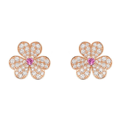 [Grace Jewelry]FRIVOLE PINK GOLD FLOWER DIAMOND EARRINGS