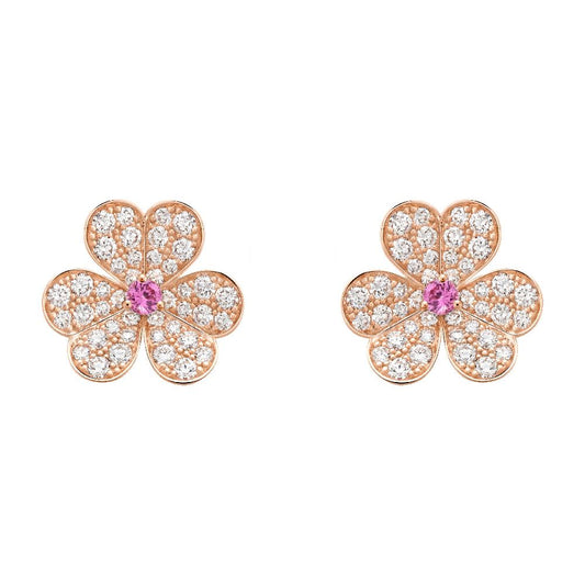 [Grace Jewelry]FRIVOLE PINK GOLD FLOWER DIAMOND EARRINGS