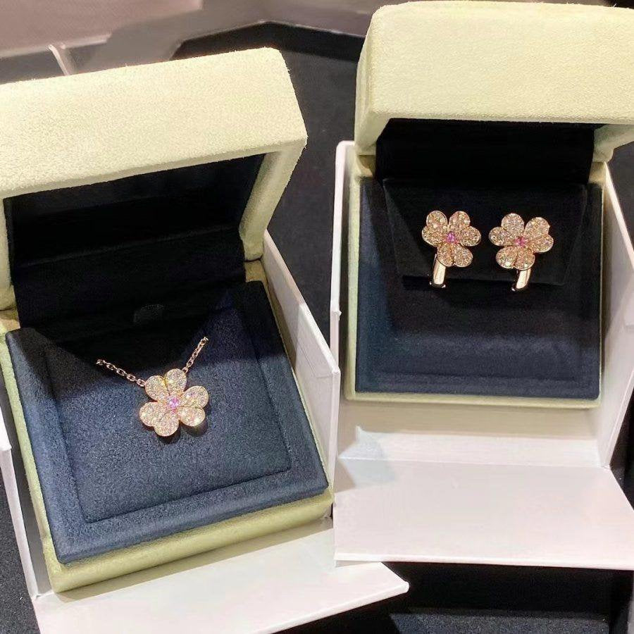 [Grace Jewelry]FRIVOLE PINK GOLD FLOWER DIAMOND EARRINGS