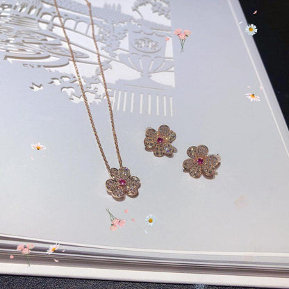 [Grace Jewelry]FRIVOLE ROSE GOLD FLOWER DIAMOND NECKLACE