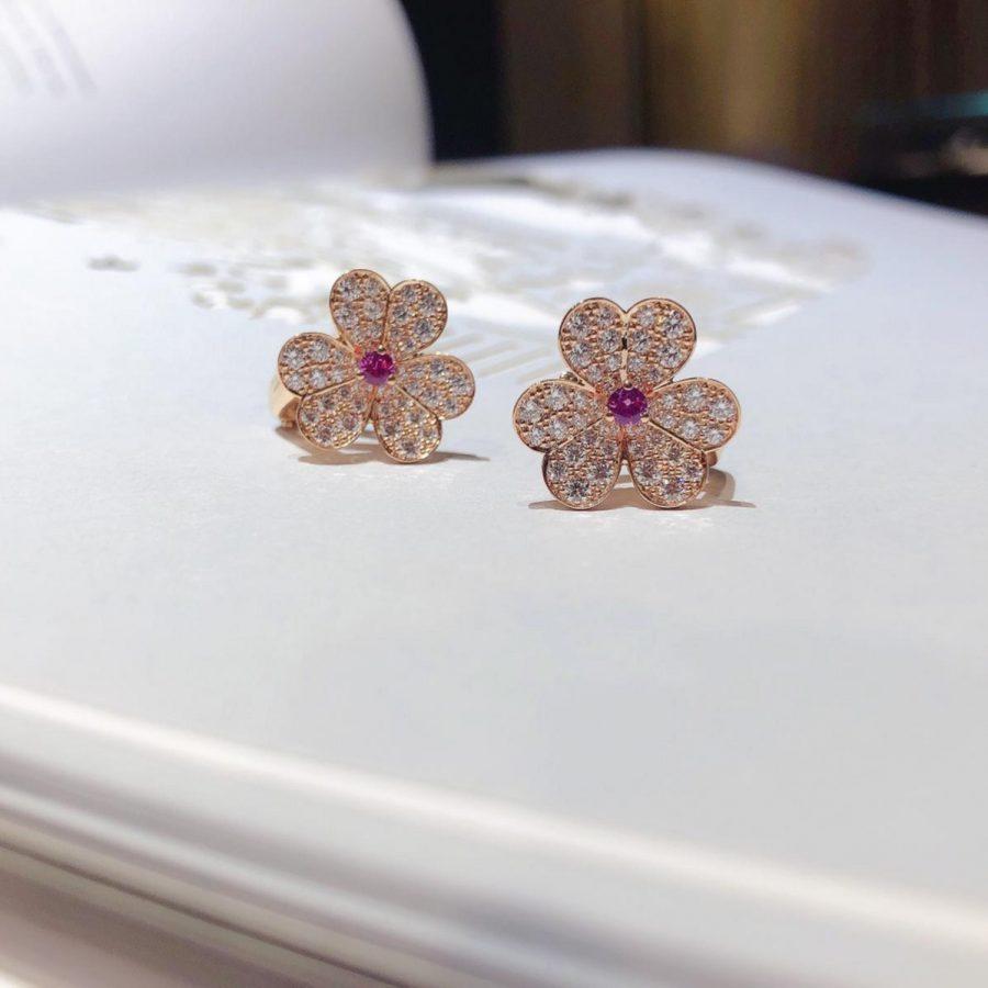 [Grace Jewelry]FRIVOLE PINK GOLD FLOWER DIAMOND EARRINGS