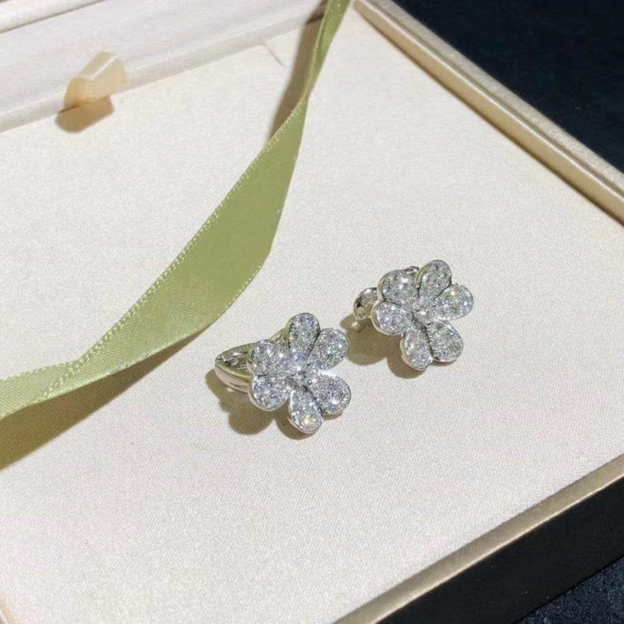 [Grace Jewelry]FRIVOLE SILVER FLOWER DIAMOND EARRINGS