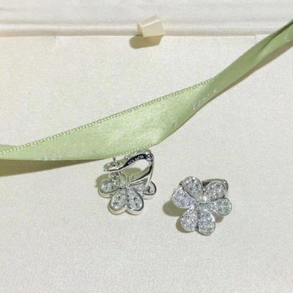 [Grace Jewelry]FRIVOLE SILVER FLOWER DIAMOND EARRINGS