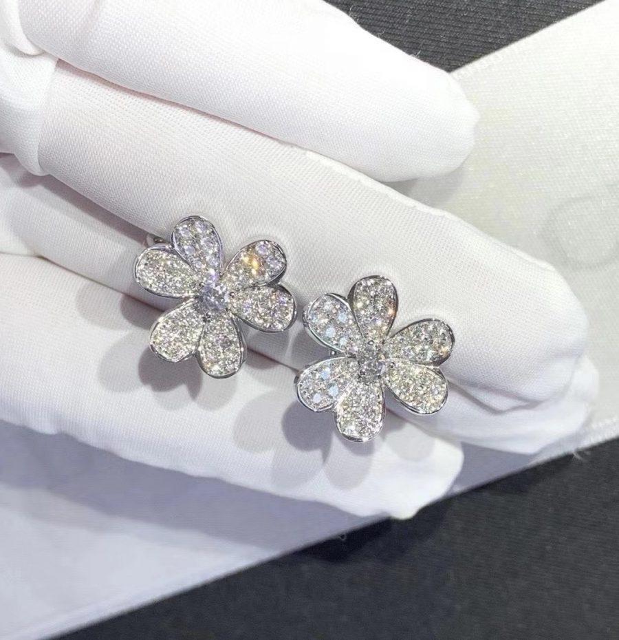 [Grace Jewelry]FRIVOLE SILVER FLOWER DIAMOND EARRINGS