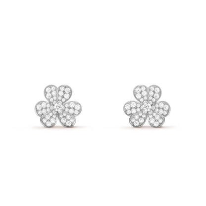 [Grace Jewelry]FRIVOLE SILVER FLOWER DIAMOND EARRINGS