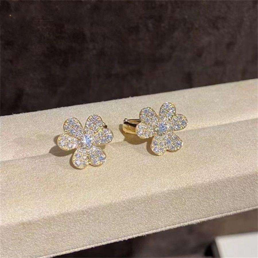 [Grace Jewelry]FRIVOLE GOLD FLOWER DIAMOND EARRINGS