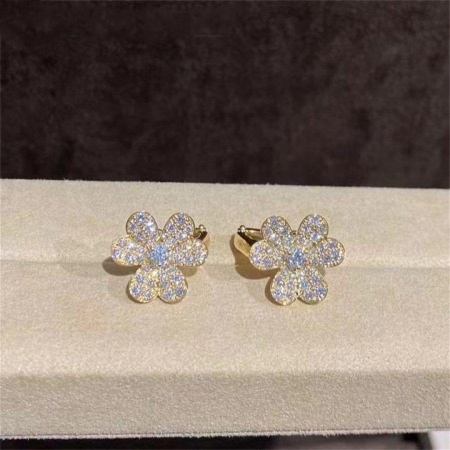 [Grace Jewelry]FRIVOLE GOLD FLOWER DIAMOND EARRINGS