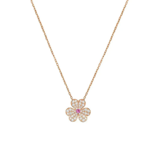 [Grace Jewelry]FRIVOLE ROSE GOLD FLOWER DIAMOND NECKLACE