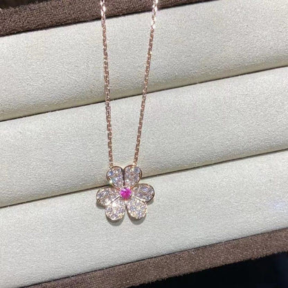 [Grace Jewelry]FRIVOLE ROSE GOLD FLOWER DIAMOND NECKLACE