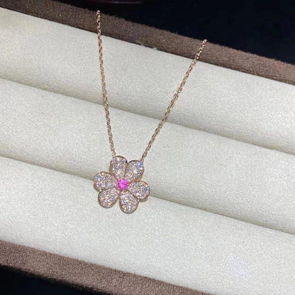 [Grace Jewelry]FRIVOLE ROSE GOLD FLOWER DIAMOND NECKLACE