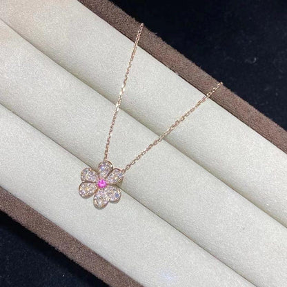 [Grace Jewelry]FRIVOLE ROSE GOLD FLOWER DIAMOND NECKLACE