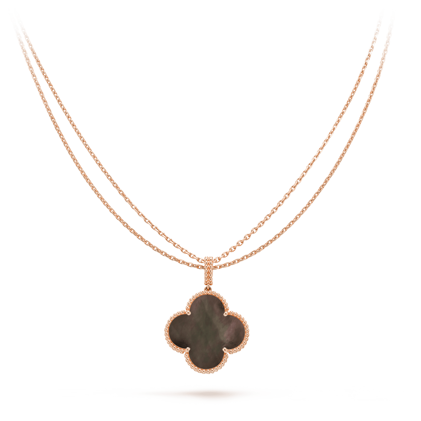 [Grace Jewelry]CLOVER 25MM GOLD DARK MOP BIG CLOVER NECKLACE