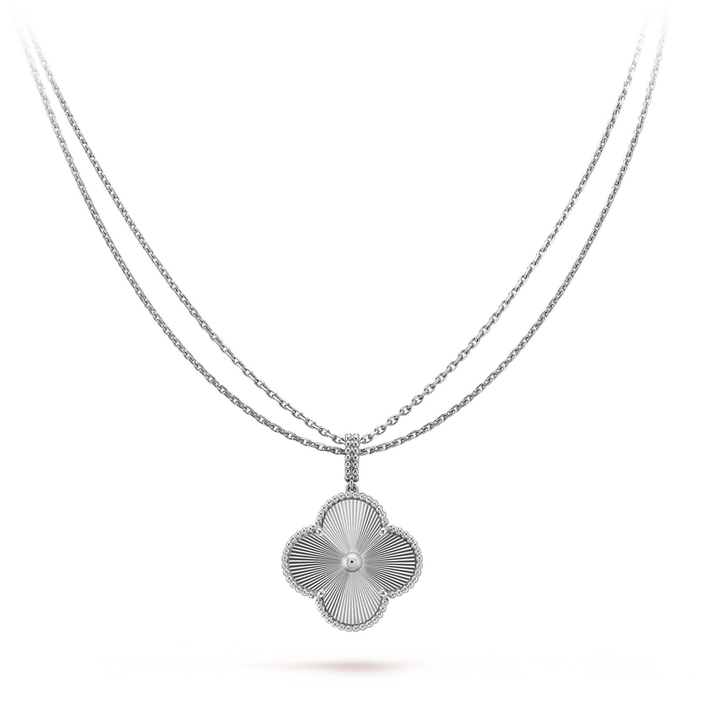 [Grace Jewelry]CLOVER 25MM SILVER BIG CLOVER NECKLACE