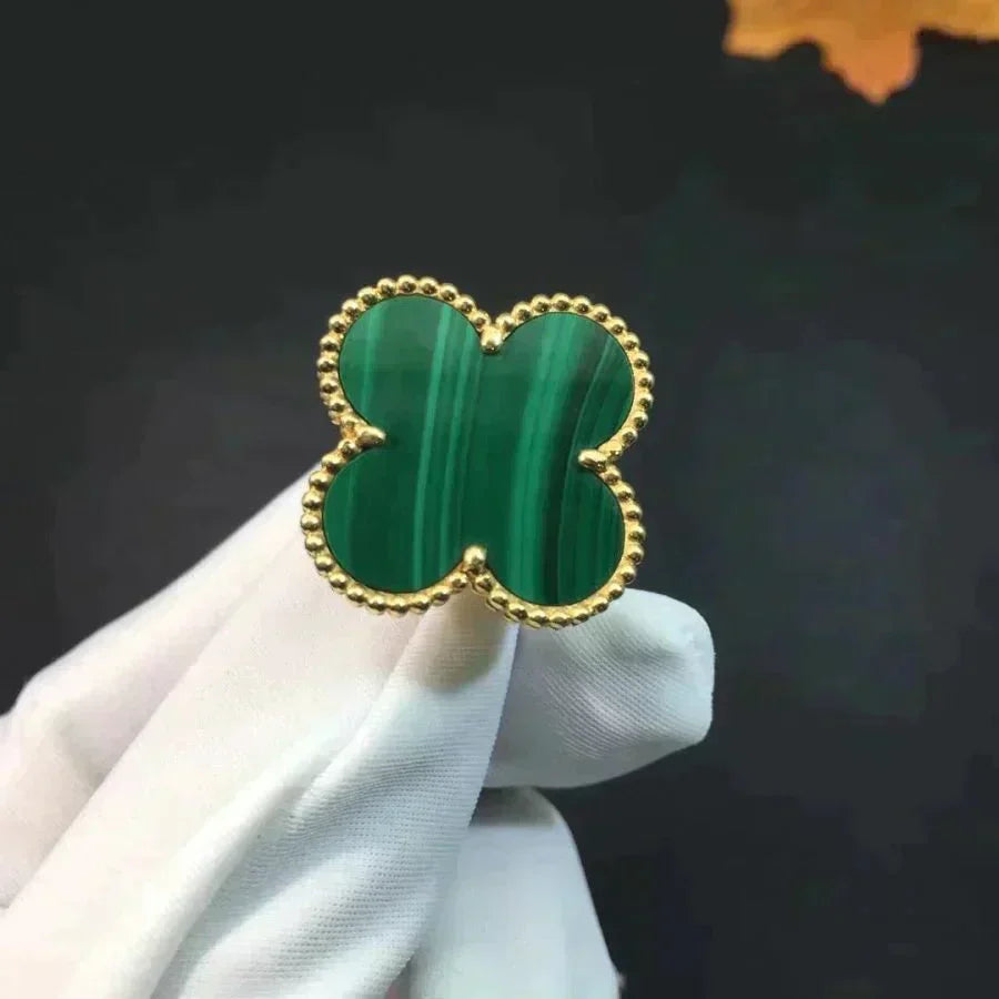 [Grace Jewelry]CLOVER MALACHITE RING