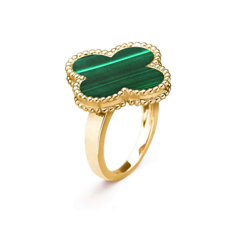 [Grace Jewelry]CLOVER MALACHITE RING