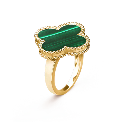 [Grace Jewelry]CLOVER MALACHITE RING