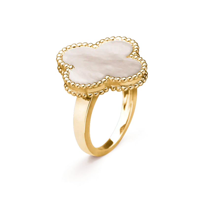 [Grace Jewelry]CLOVER WHITE MOP RING