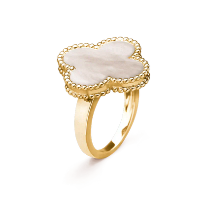 [Grace Jewelry]CLOVER WHITE MOP RING