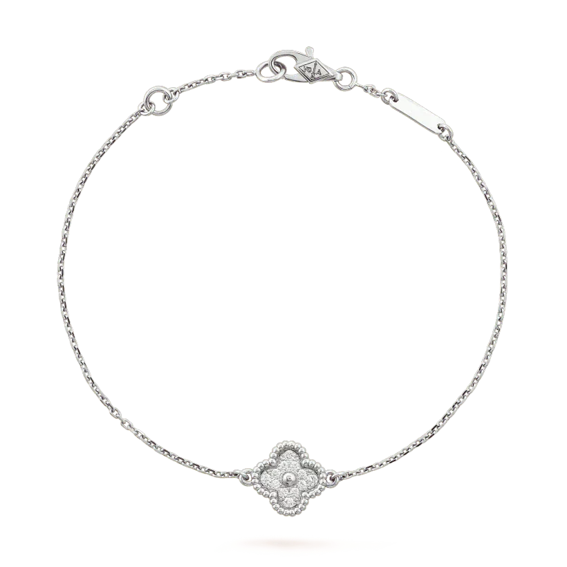 [Grace Jewelry]CLOVER  SINGLE FLOWER BRACELET SILVER