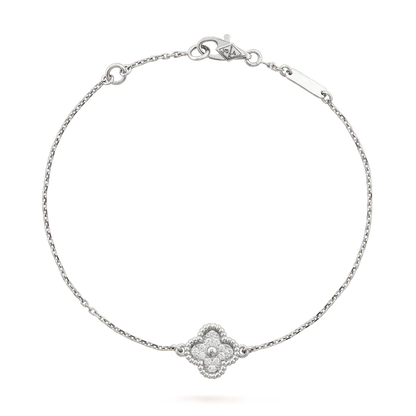 [Grace Jewelry]CLOVER  SINGLE FLOWER BRACELET SILVER