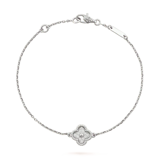 [Grace Jewelry]CLOVER  SINGLE FLOWER BRACELET SILVER