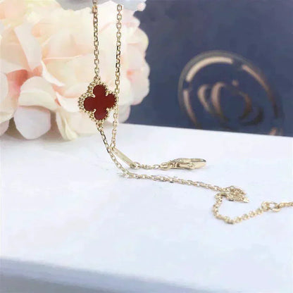 [Grace Jewelry]CLOVER  CARNELIAN SINGLE FLOWER BRACELET