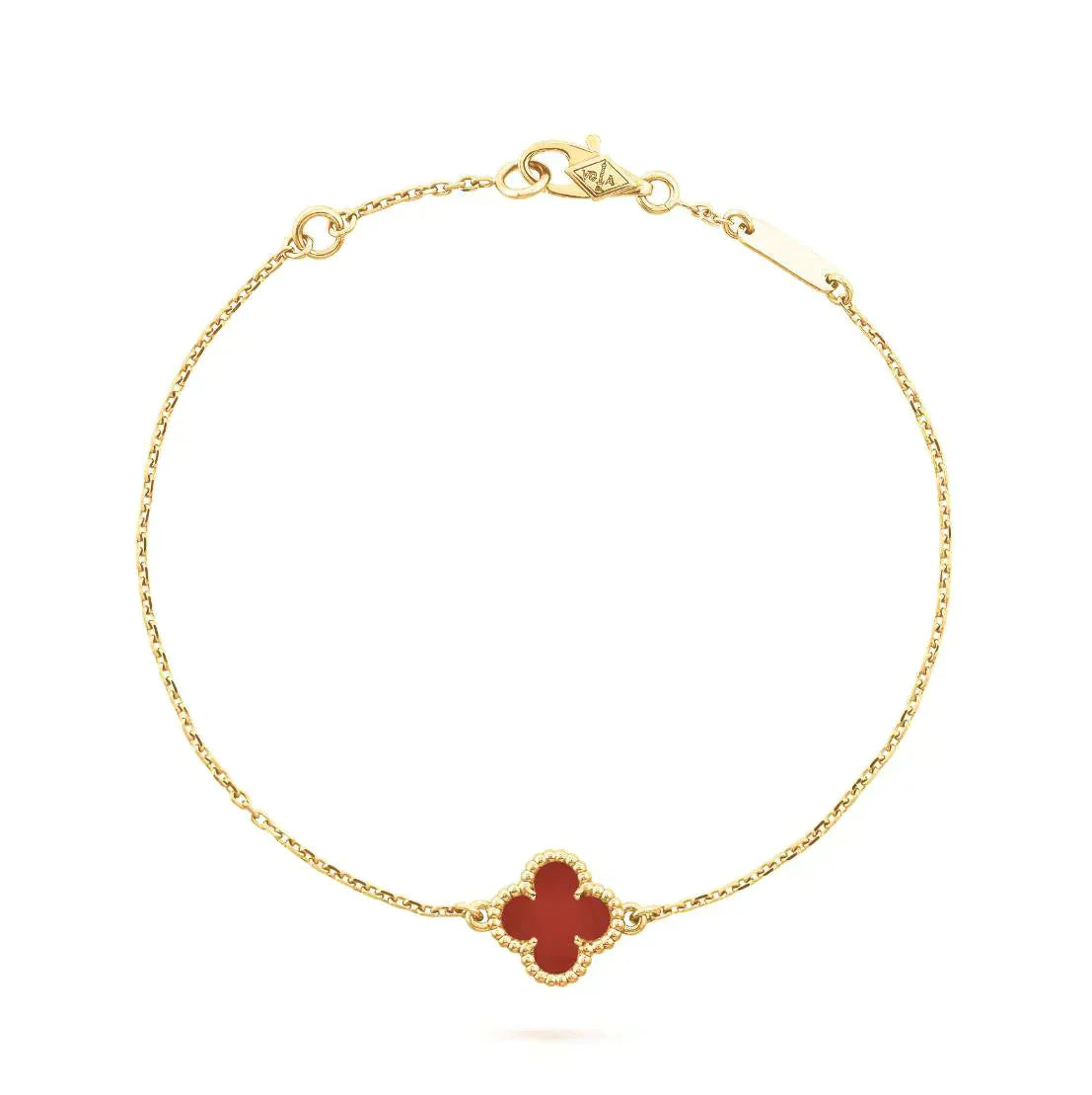 [Grace Jewelry]CLOVER  CARNELIAN SINGLE FLOWER BRACELET