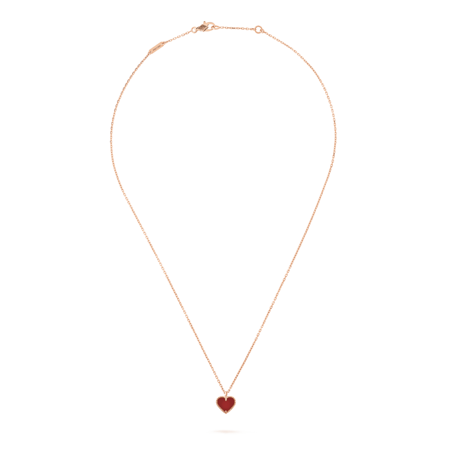 [Grace Jewelry]SWEET CLOVER CARNELIAN HEART NECKLACE