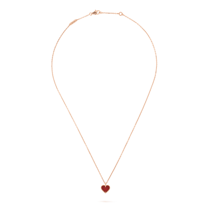 [Grace Jewelry]SWEET CLOVER CARNELIAN HEART NECKLACE