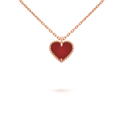 [Grace Jewelry]SWEET CLOVER CARNELIAN HEART NECKLACE