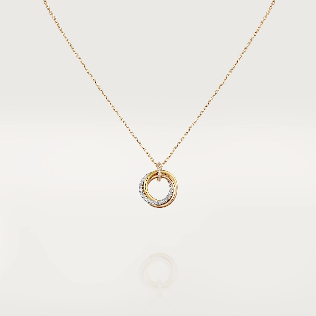 [Grace Jewelry]TRINITY NECKLACE SILVER GOLD PINK GOLD DIAMONDS