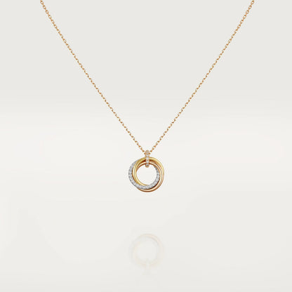 [Grace Jewelry]TRINITY NECKLACE SILVER GOLD PINK GOLD DIAMONDS