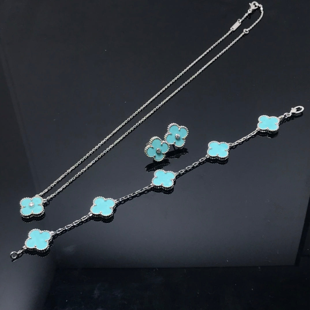 [Grace Jewelry]CLOVER 1 DIAMOND BLUE SKY SILVER EARRINGS