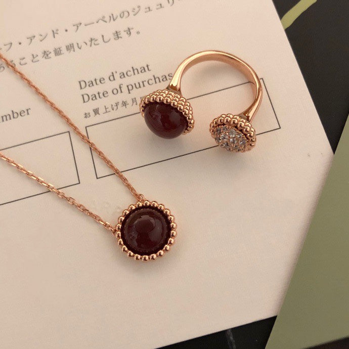 [Grace Jewelry]PERLEE COULEURS DIAMOND ROSE GOLD BETWEEN THE FINGER RING