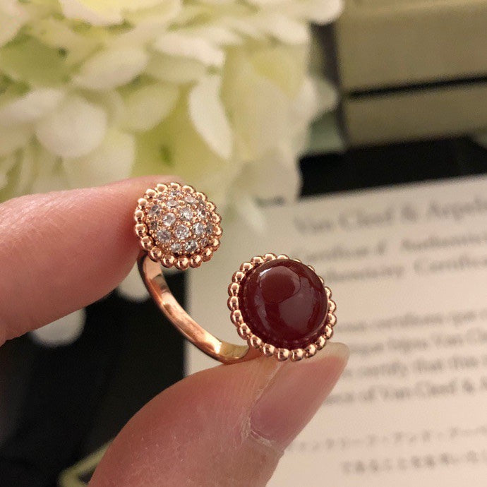 [Grace Jewelry]PERLEE COULEURS DIAMOND ROSE GOLD BETWEEN THE FINGER RING