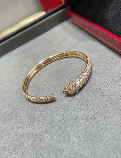 [Grace Jewelry]PANTHERE FULL DIAMOND OPEN BRACELET