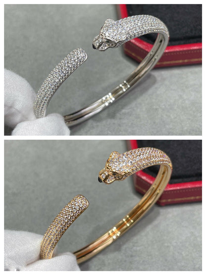 [Grace Jewelry]PANTHERE FULL DIAMOND OPEN BRACELET