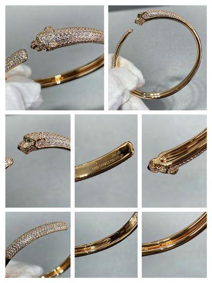 [Grace Jewelry]PANTHERE FULL DIAMOND OPEN BRACELET