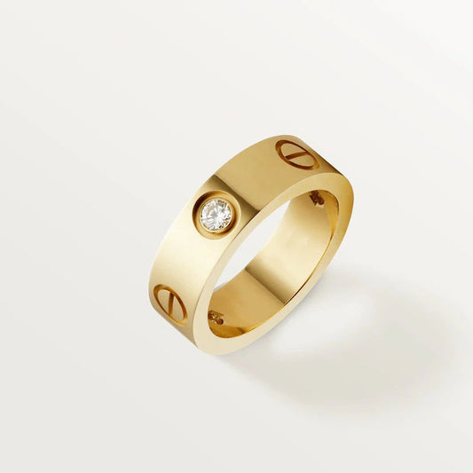 [Grace Jewelry]LOVE RING 5.5MM 3 DIAMONDS PINK GOLD