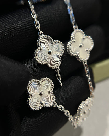 [Grace Jewelry]CLOVER SILVER 5 MOTIFS BRACELET